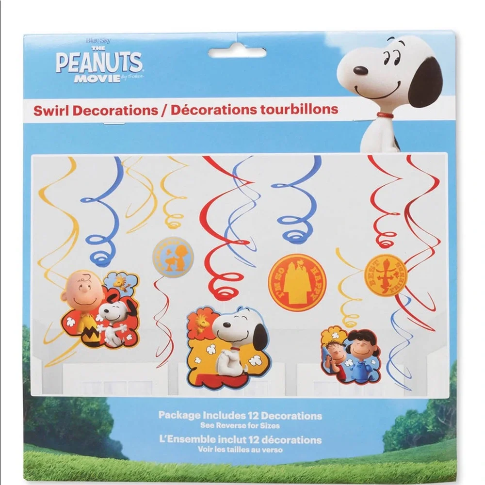 PEANUTS PARTY SWIRL HANGING DECORATIONS NWT